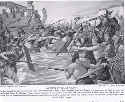 Sbarco di Giulio Cesare, illustrazione da 