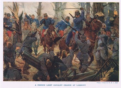 La carica della Cavalleria Leggera Francese a Lassigny da W.R.S. (after) Stott