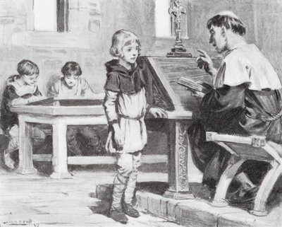 Il giovane Cuthbert a scuola da W.R.S. (after) Stott