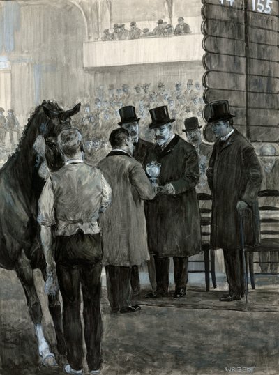 Re Edoardo VII al Hackney Horse Show presenta la coppa da W.R.S. Stott