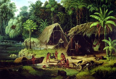 Villaggio Carib, Guyana Britannica, 1836 da W.S. Hedges