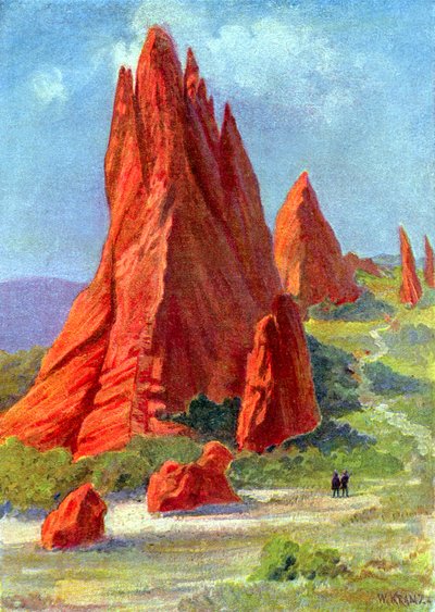 Il Giardino degli Dei in Colorado, c.1880 (incisione) da W. (after) Kranz