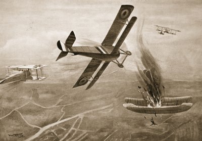 Battaglia aerea del Capitano Hawker con tre aeroplani tedeschi da W. Avis