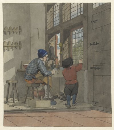 Calzolaio nella sua bottega da W. Barthautz