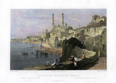 Moschea di Aurangzeb a Benares, India, XIX secolo da W Cook