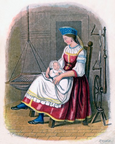 Donna russa con bambino da W. Dickes