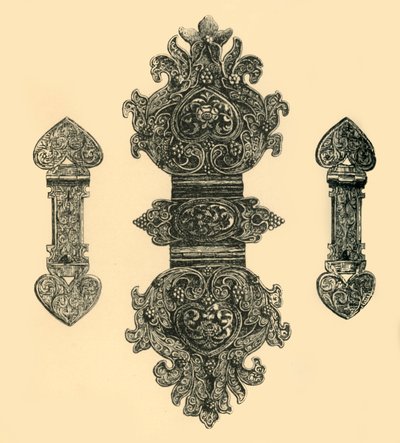 Fermagli per libri in argento, 1881 da W. E. Mackaness