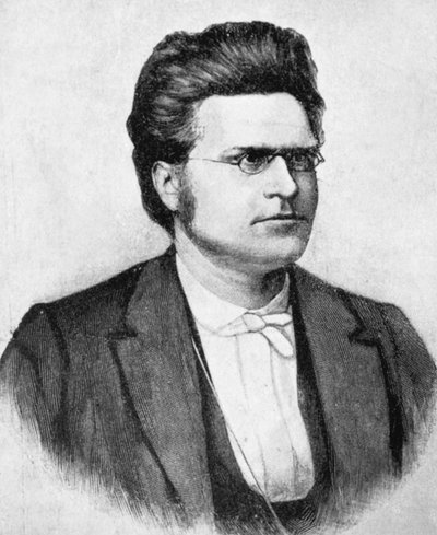 Ritratto di Bjornstjerne Martinius Bjornson (1832-1910), scrittore, poeta e drammaturgo norvegese, xilografia da una fotografia di Budtz Mueller e co da John Ward Dunsmore