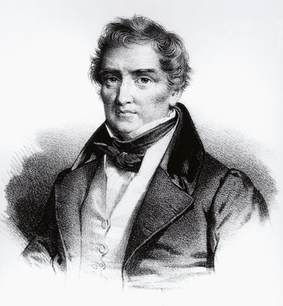 Ritratto di Francois Joseph Victor Broussais (1772-1838) medico francese, incisione da John Ward Dunsmore