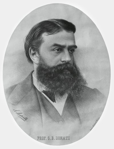Ritratto di Giovanni Battista Donati (1826-1873), matematico e astronomo italiano, incisione da John Ward Dunsmore
