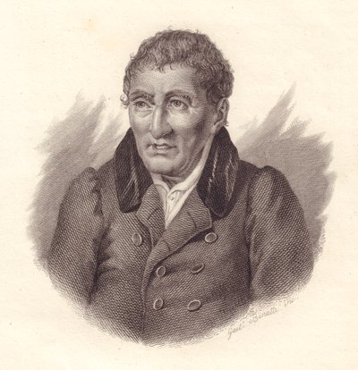 Ritratto del poeta italiano Jacopo Vittorelli (1749-1835), incisione in rame di Bonatti da John Ward Dunsmore