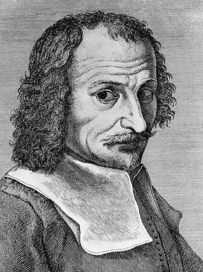 Ritratto di Lorenzo Lippi (1606-1665), pittore, poeta e scrittore italiano, incisione dal poema Malmantile racquistato, pubblicato dalla Stamperia Stefano Orlandini da John Ward Dunsmore