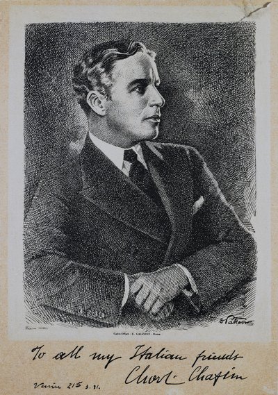 Ritratto di Sir Charles Spencer Chaplin (1889-1977), attore e regista inglese da John Ward Dunsmore