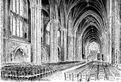 Interno della Cattedrale di Bristol da W. Gilliard