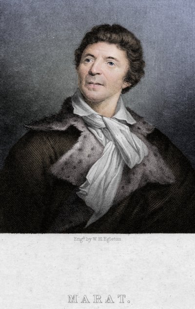 Jean-Paul Marat 1743-1793, medico, scienziato e teorico politico, c1830 da W. H. Egleton