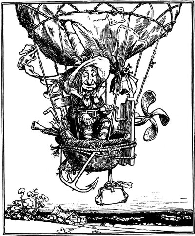 Illustrazione dal libro per bambini Le avventure di Zio Lubin da William Heath Robinson