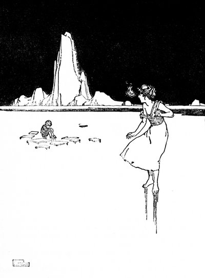 Entrò nella grande, fredda, vuota sala, c1930 da William Heath Robinson