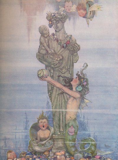 Ha rimesso la statua nel suo giardino da William Heath Robinson