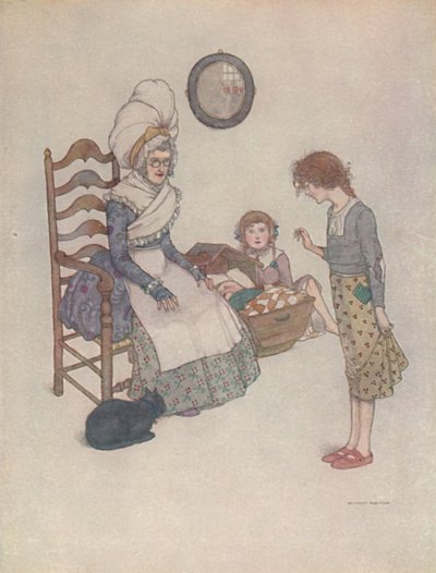 Un giorno si sedette e fece con alcuni pezzi di stoffa rossa un paio di scarpette da William Heath Robinson