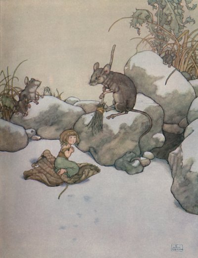 Lei stava alla porta e chiedeva un pezzo di orzo, c1930 da William Heath Robinson