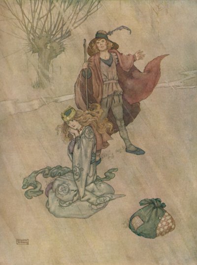 Il guardiano dei maiali sgridato e la pioggia scrosciava, c1930 da William Heath Robinson