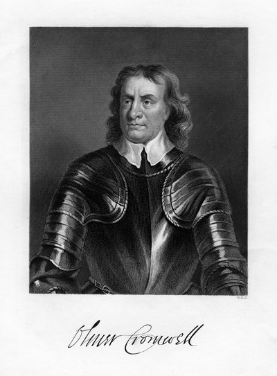 Oliver Cromwell, soldato e statista inglese, XIX secolo da W. Holl