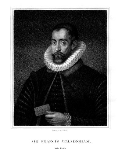 Sir Francis Walsingham, spymaster della regina Elisabetta I, 1824 da W. Holl