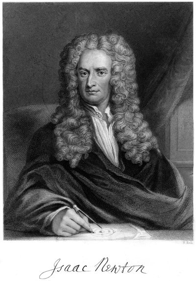 Sir Isaac Newton, matematico, astronomo e fisico inglese da W. Holl