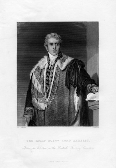 William Pitt Amherst, 1º Conte Amherst, Governatore Generale dell