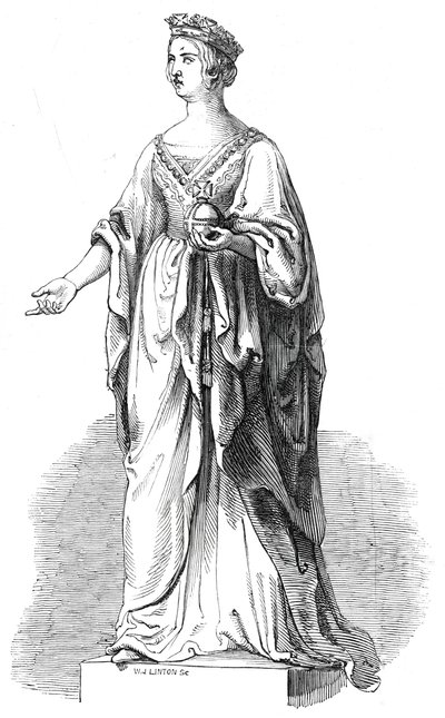 Statua di marmo di Sua Maestà nella Royal Exchange da W. J. Linton