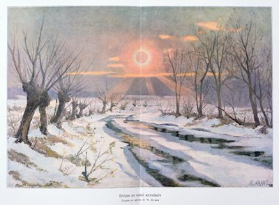 Eclissi anulare del sole, illustrazione da 