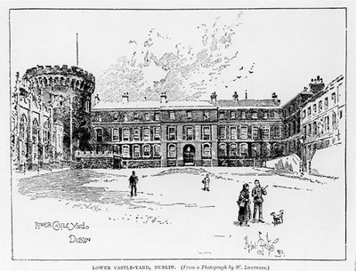 Lower Castle Yard, Dublino, inciso da Herbert Railton (1857-1910) da W. Lawrence