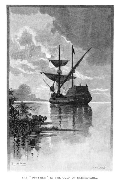 Il Duyfken nel Golfo di Carpentaria, Australia, 1606-1886 da W. Mollier