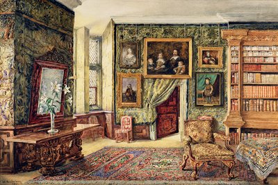 La biblioteca di Hardwick Hall, Derbyshire da W. Nicholson