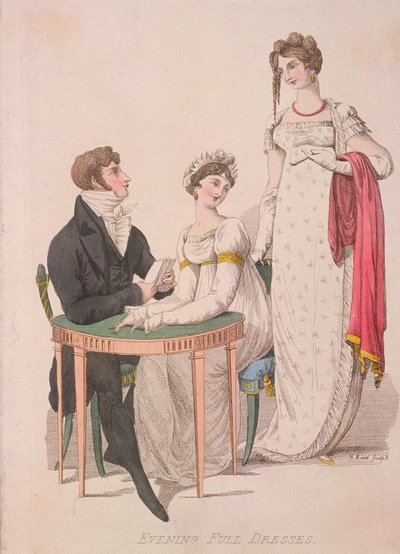 Due donne e un uomo in abito da sera completo, c1810 da W Read