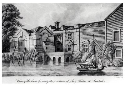 Veduta della casa che fu la residenza di Guy Fawkes a Lambeth, c.1850 da W. Read