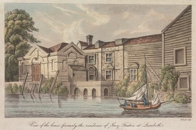 Vista della casa che era la residenza di Guy Fawkes a Lambeth da W. Read