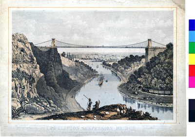 Ponte Sospeso di Clifton, c.1864 (litografia colorata a mano su carta) da W. T. Webb