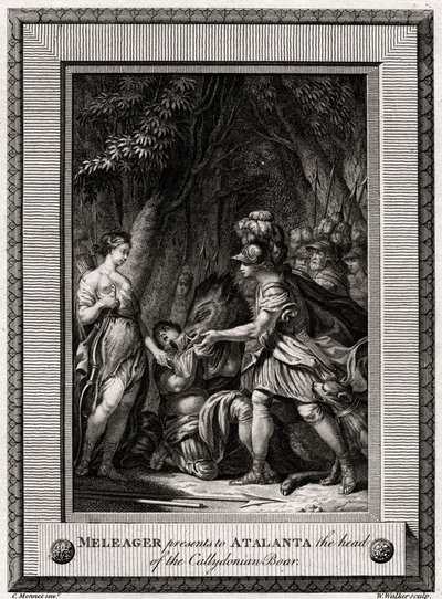 Meleagro presenta ad Atalanta la testa del cinghiale calidonio, 1774 da W. Walker