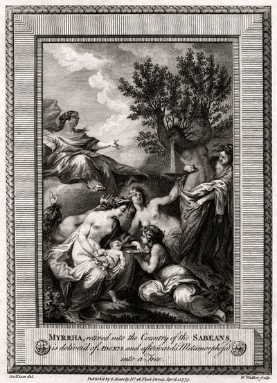 Myrrha, ritirata nel Paese dei Sabei, partorisce Adone da W. Walker