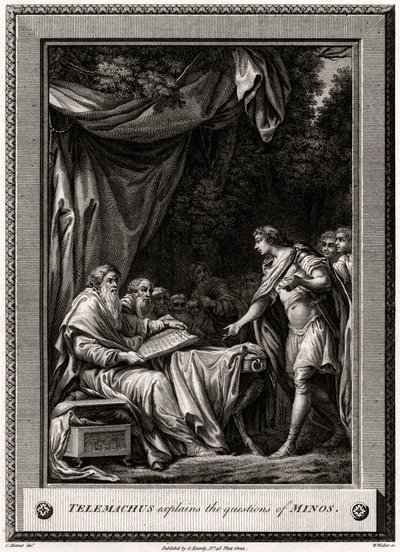 Telemaco spiega le domande di Minosse, 1776 da W. Walker