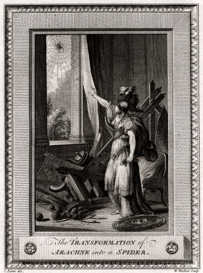 La trasformazione di Aracne in un ragno, 1775 da W. Walker