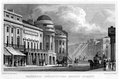 Istituzione Armonica, Regent Street, 1828 da W. Wallis