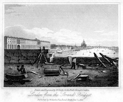 Londra dal Ponte Strand, 1816 da W. Wallis