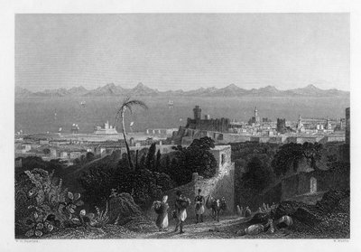 Rodi, dalle alture vicino alla villa di Sir Sidney Smith, 1841 da W. Wallis
