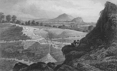 Le cave di pietra, Craigleith, vicino a Edimburgo: Da cui fu costruita la Città Nuova, 1829 da W. Wallis