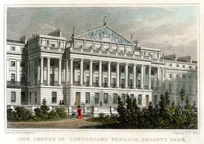 Il centro di Cumberland Terrace, Regents Park, Londra, 1829 da W. Wallis