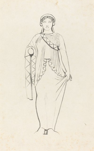 Statua sul Frontone Ovest di un Tempio a Egina da W. Walton after John Flaxman