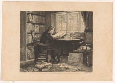 Uomo che legge davanti alla finestra del suo studio da W. Wright Nooth
