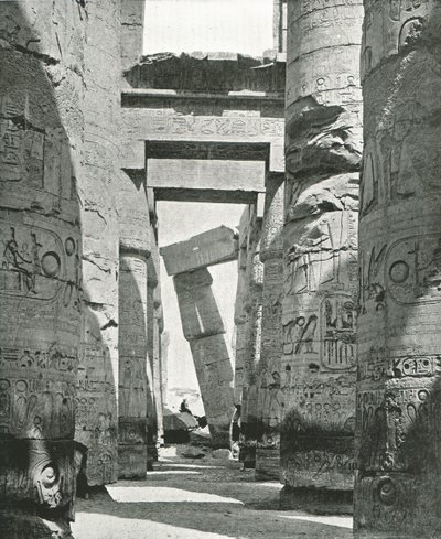 Colonne della Sala Ipostila, Karnak, Egitto, 1895 da W and S Ltd
